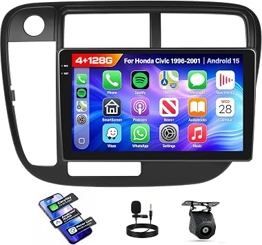 [4+128GB] Android 15 Car Radio Stereo for Honda Civic 1996-2001