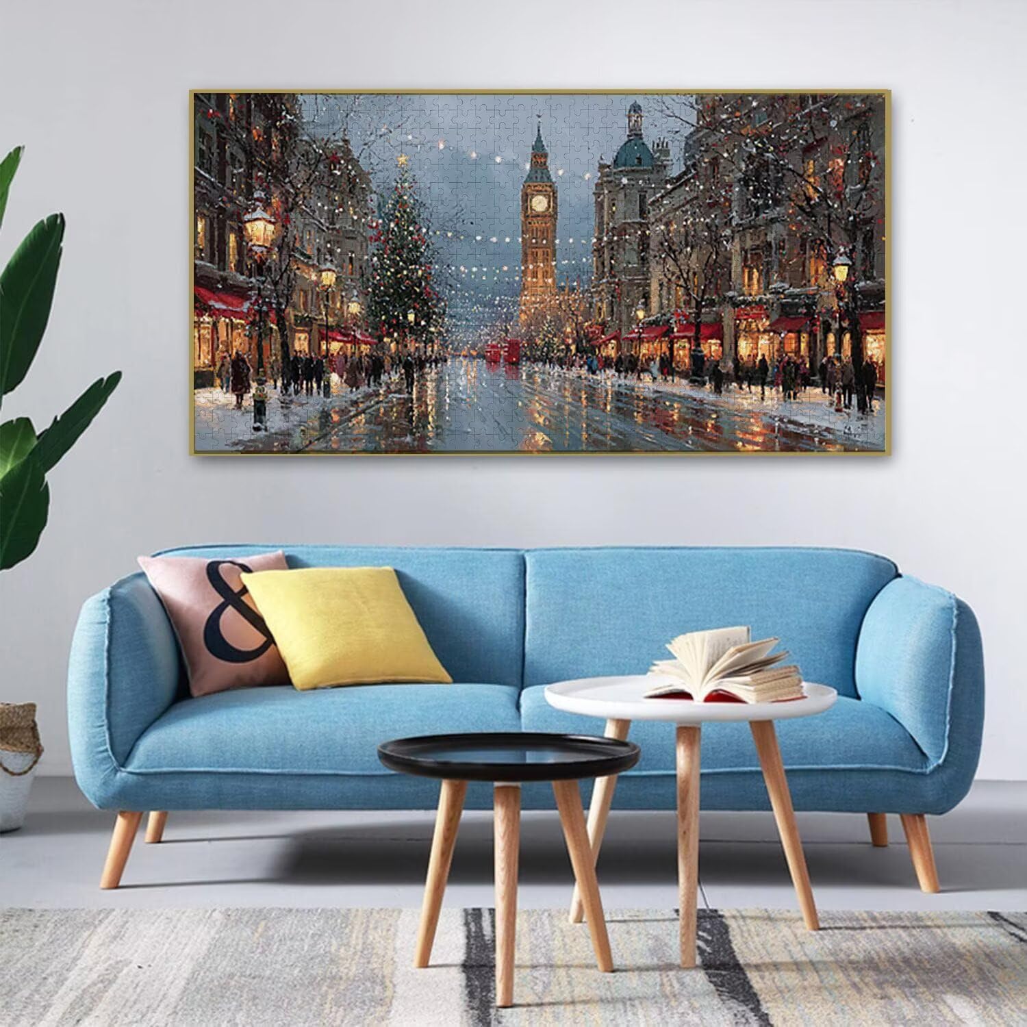 Puzzle dla dorosłych 1692 elementów, widok ulicy Londyn Puzzle, wyzwanie, puzzle idealnie pasują, napis na plecach, prezent dla seniorów (179x31cm) v-647