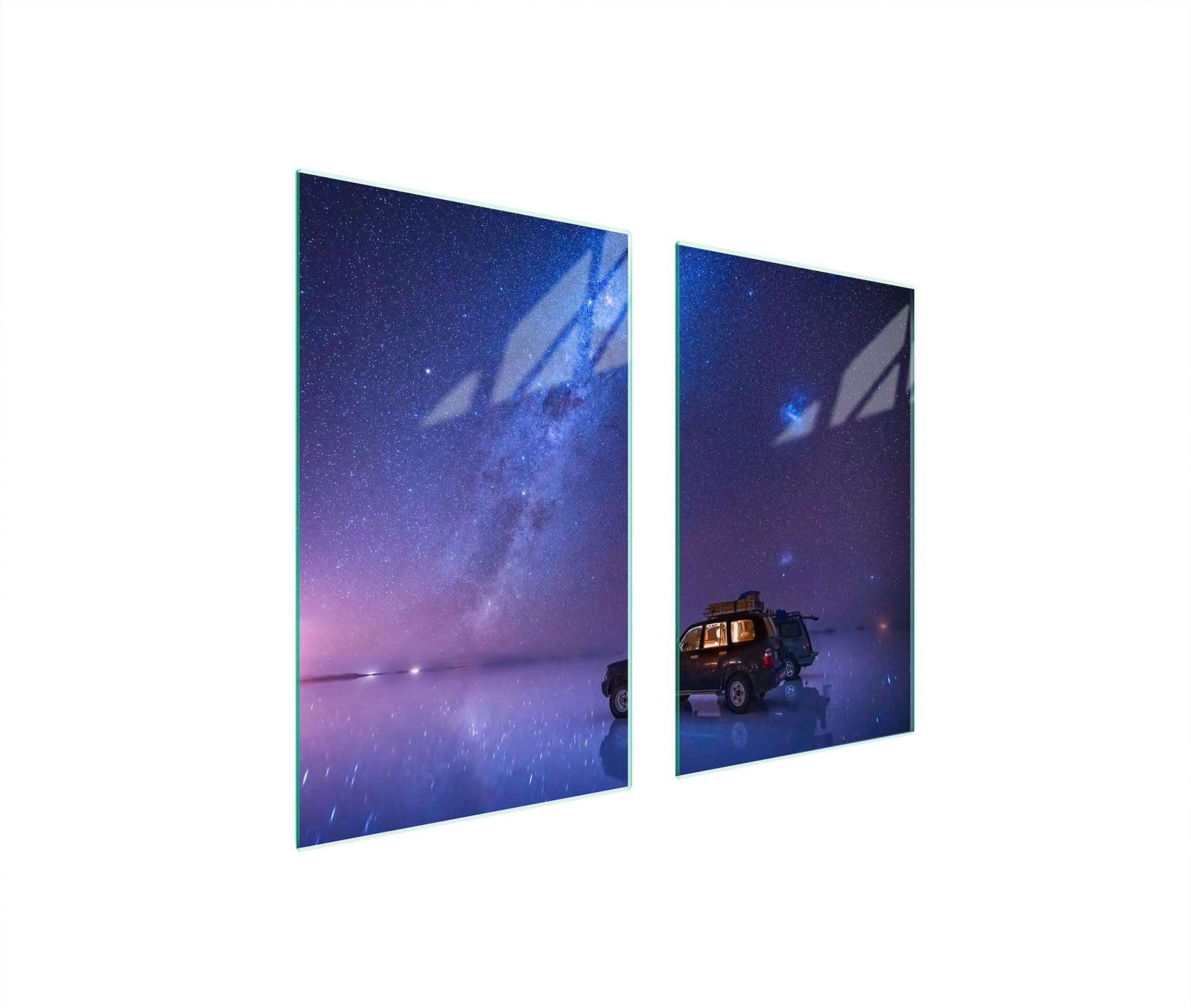TMK ArtDeko Placa protectora de vitrocerámica 75 x 52 cm 2 pieza cocina eléctrica universal para inducción protección contra salpicaduras tabla de cortar de vidrio templado, Noche