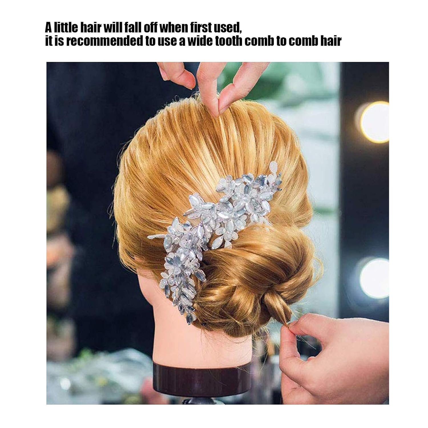 25.6 Inches Professional Mannequin Head with High Temperature Synthetic Fiber Hair for Hair Styling and Braiding Practice, Suitable for Young Female Learners