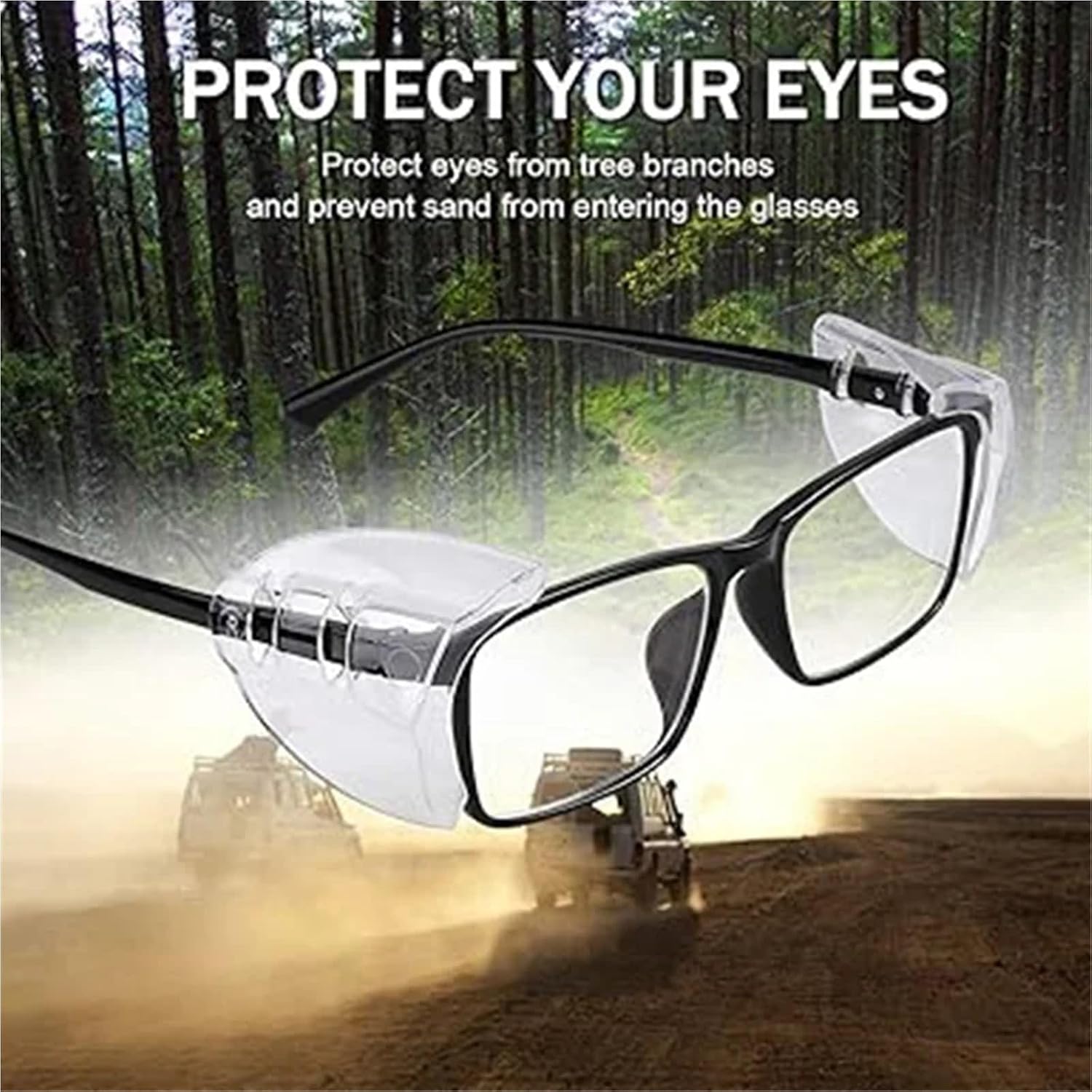 48pcs Eye Glasses Side Shield Slip On Clear Fits Small To Large Eyeglasses(12mm)