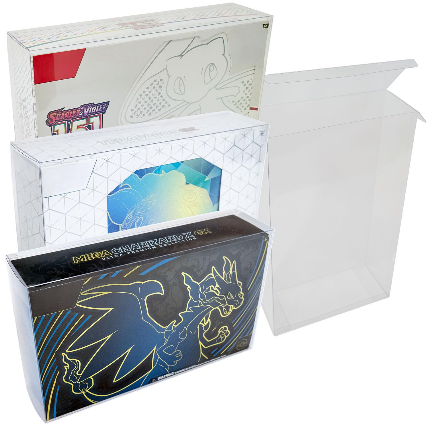 Platinum Protectors Protector Case for 151, Mega Charizard X ex and Terapagos ex UPC Ultra Premium Collection Boxes - UV and Scratch-Resistant (2 pack)