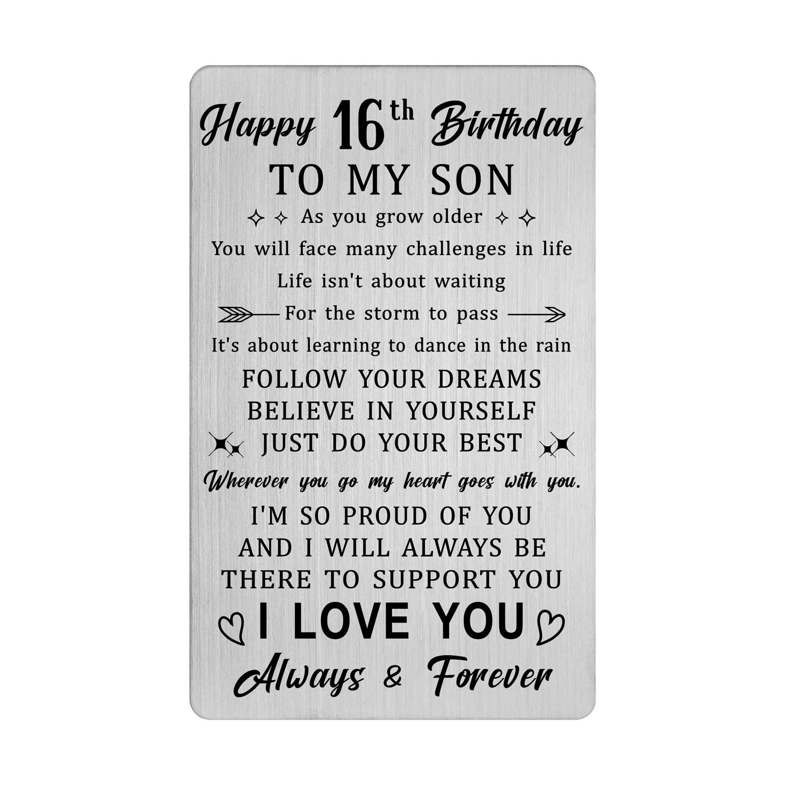 HYHYDHP 16th Birthday Decorations for Boys - 16th Birthday Son Card, 16 Year Old Bday Gifts for Son
