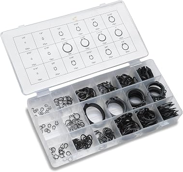 VECTOR J&R Quality Tools 300-Piece Snap Ring Shop Assortment - 18 Sizes