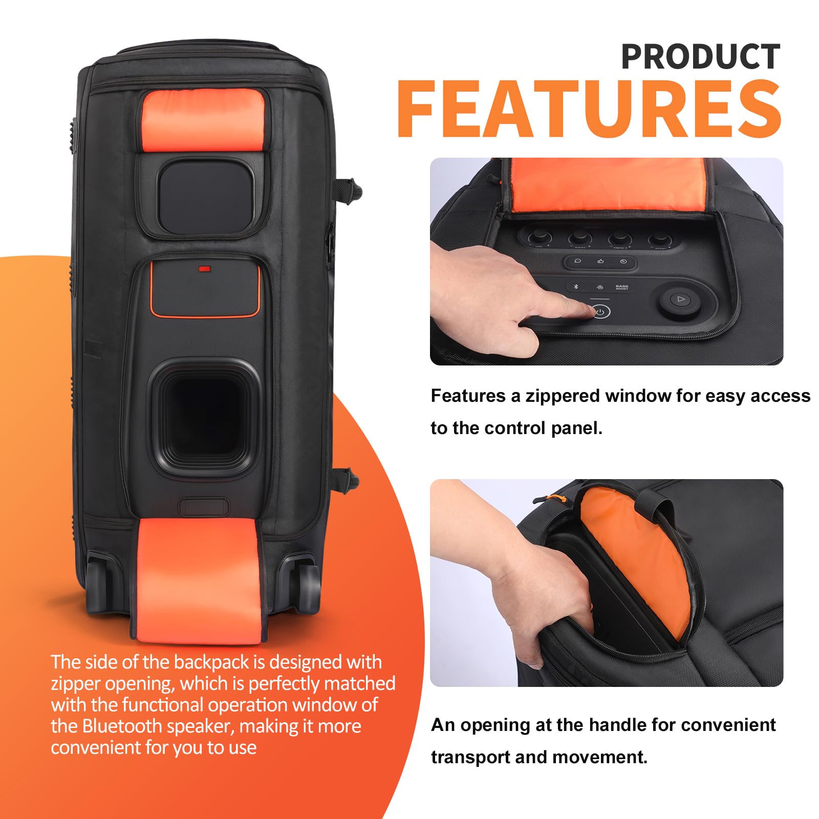 Étui de protection de voyage pour haut-parleur compatible avec JBL PartyBox 720, sac de rangement pour haut-parleur portable pour voyage en plein air