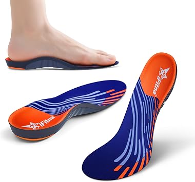 iFitna Strong Arch Support Insert Men Women Plantar Fasciitis Insoles Foot Pain Relief Shoe Insert Orthotic Insole Soft Comfort, Shock Absorb Cushion Size L