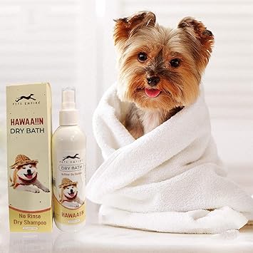 Royale Dog New Waterless Dog Shampoo | All Natural Dry Shampoo for Dogs or Cats No Rinse Required- 250 ml Hawaaiin