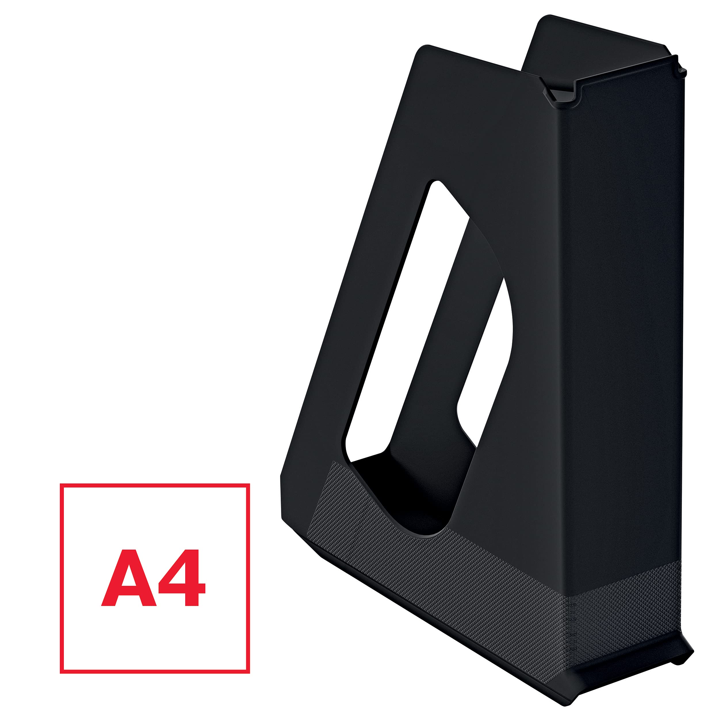 Esselte Stehsammler, A4, 10er Pack, Ideal für Prospekte, Broschüren, Unterlagen, Mappen und Hefter, Stabiler Kunststoff, Schwarz, VIVIDA, 628220