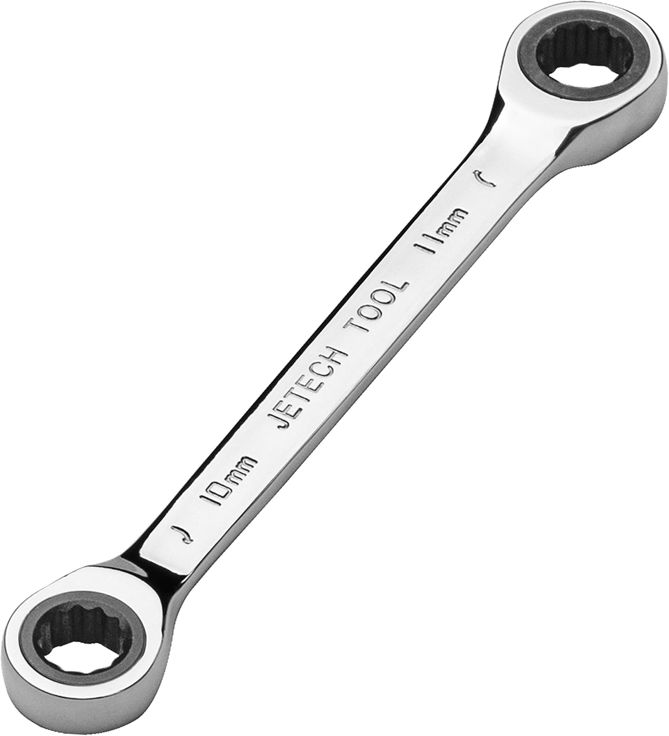 Jetech Double Box End Ratcheting Wrench (10mm x 11mm) Heavy Duty CrV