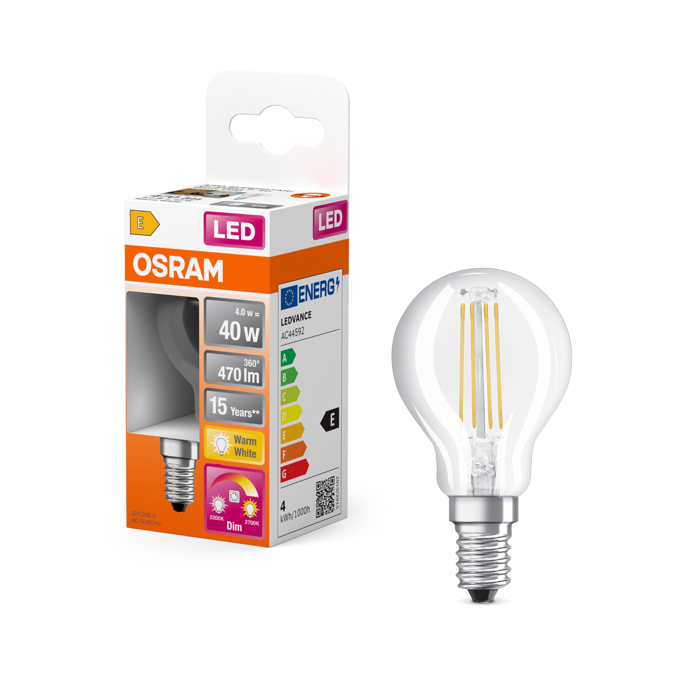 OSRAM LED SUPERSTAR CLASSIC P GLOWdim Pacco da 10 x Lampadina LED, Attacco: E27, Bianca Fredda, 4000 K, 10 W, Equivalenti a 100 W, LED Retrofit CLASSIC A, Chiaro, Taglia Unica