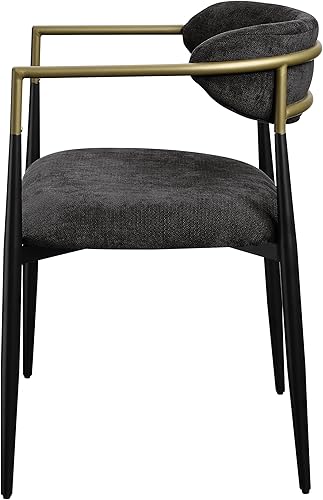 Miniatura 5 de Acme Jaramillo - Silla auxiliar tapizada en madera y tela, color negro (juego de 2)