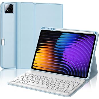 WAVATA Keyboard for Xiaomi Pad 8/7/7 Pro 2024 11.2 inch, Case with Keyboard for Xiaomi Pad 7 2024, Magnetic Bluetooth, Remova