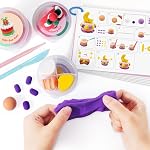 Air Kit en argile sèche, 12 Cake Modeling Clay pour les enfants, ensemble de moulage en argile avec outils de sculpting et tutorial, Ultra Léger, en sécurité & Projets scolaires non toxiques, arts et métiers d'art, faveur de la fête familiale pour les garçons filles