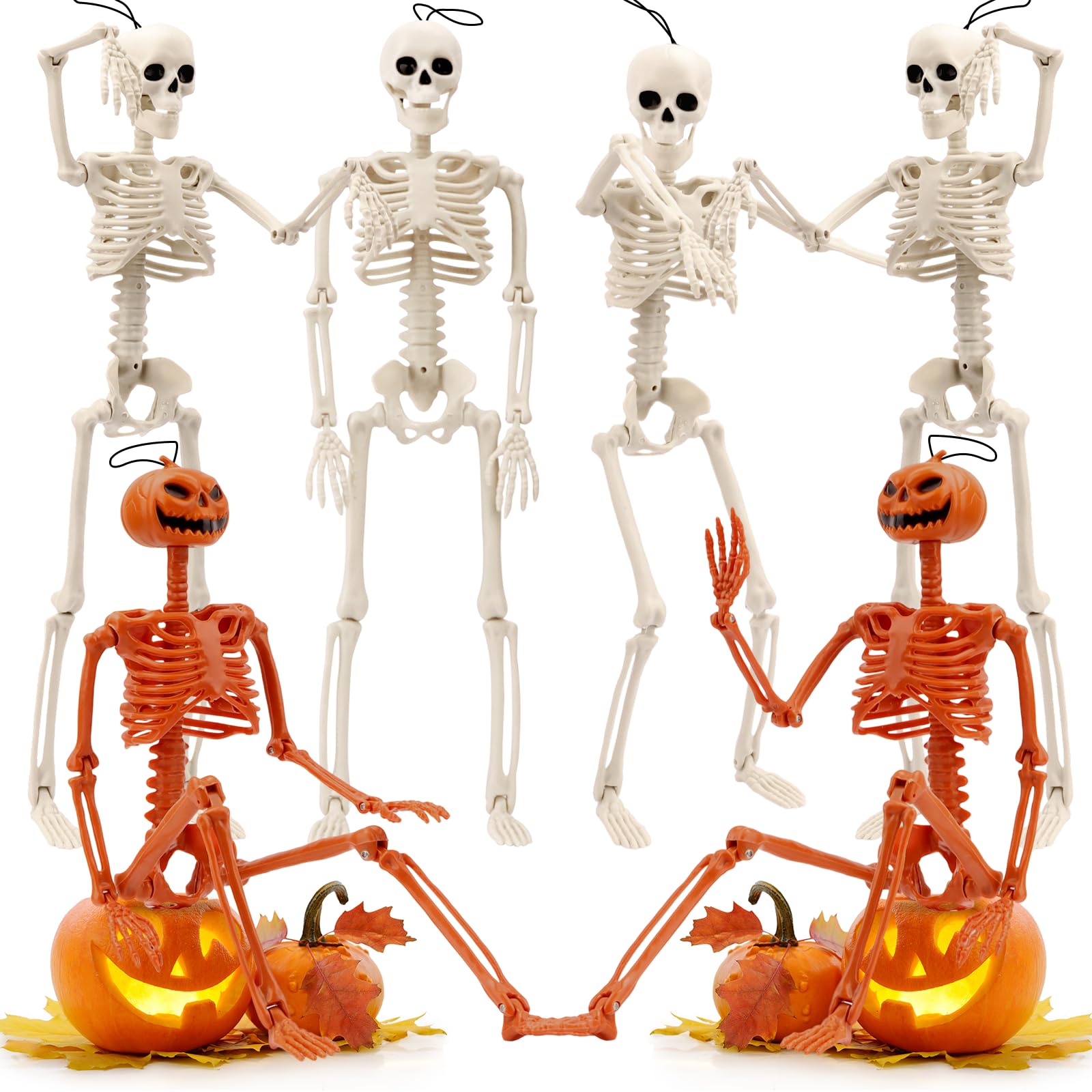 Amazon.com: Crogift 6 PCS Skeletons for Halloween 16 Inches, Full 