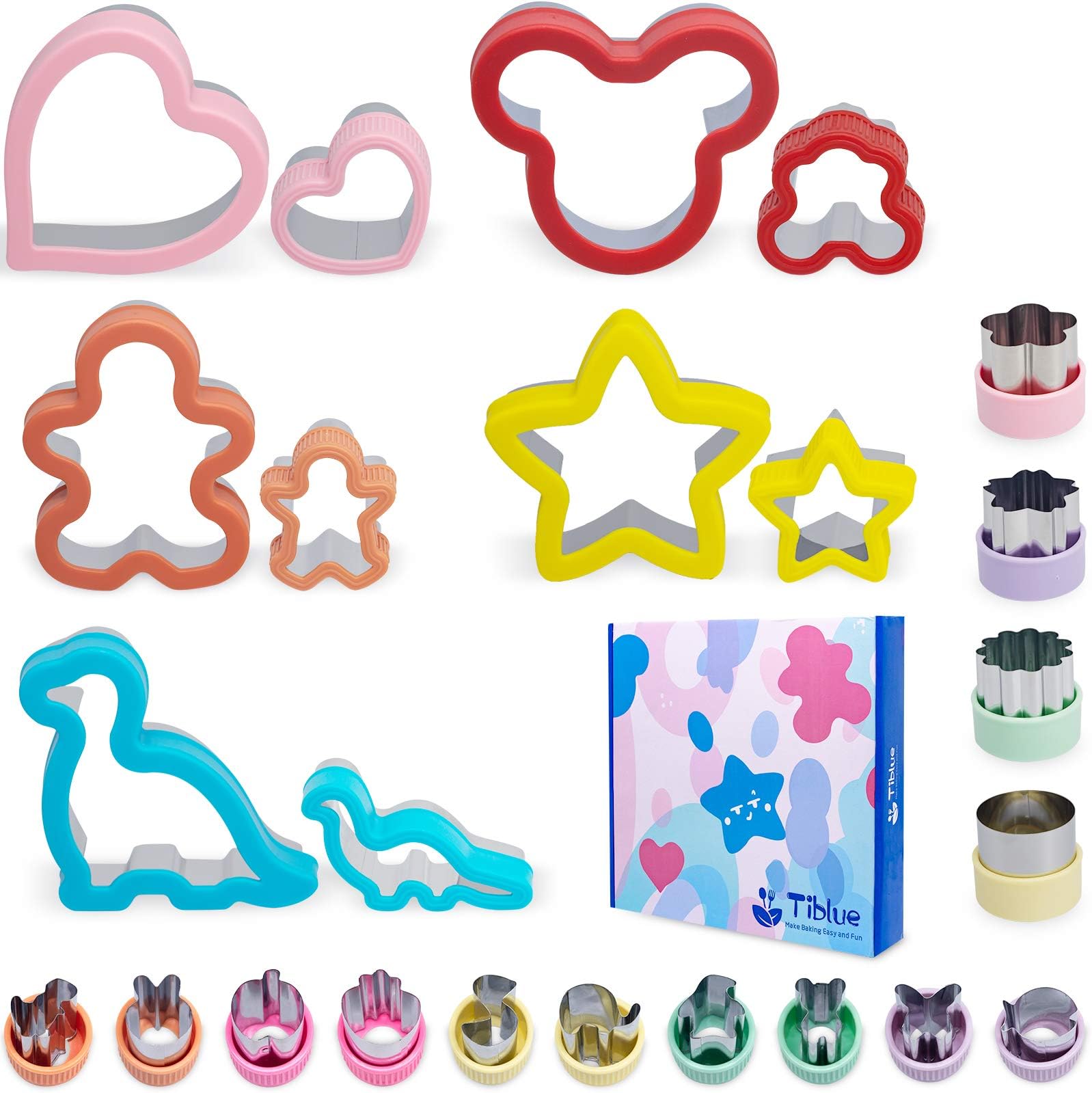 Sandwich Cutters Set 24 for Kids, Holiday Heart Shaped