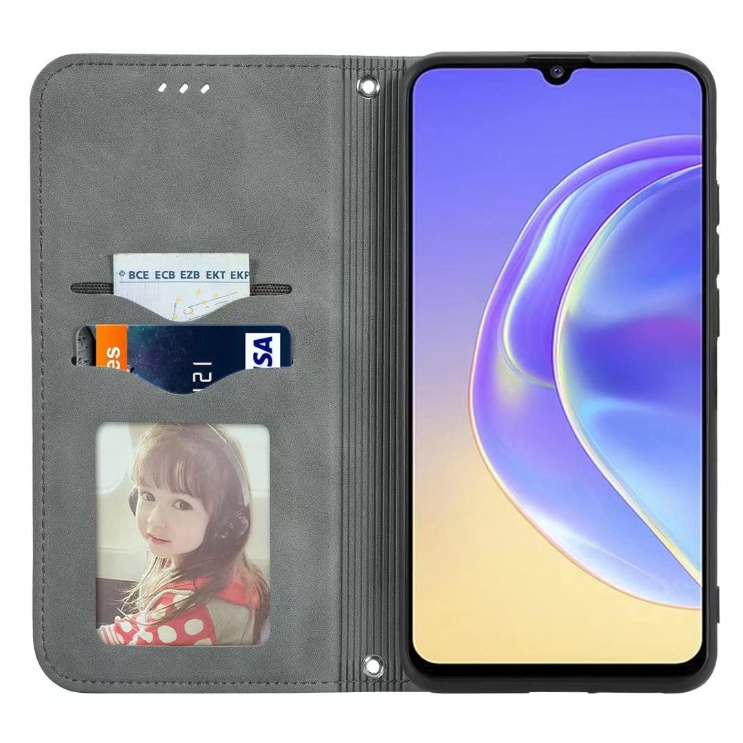 Asuwish Custodia Portafoglio In Pelle Per Motorola Edge 30 Fusion Con Supporto E Vetro Protettivo - Blu