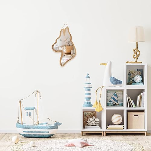 Miniatura 6 de Lindo perro con diseño de madera natural plateada enmarcado acrílico para colgar espejo de pared pegatinas decorativas bebé niños adolescentes