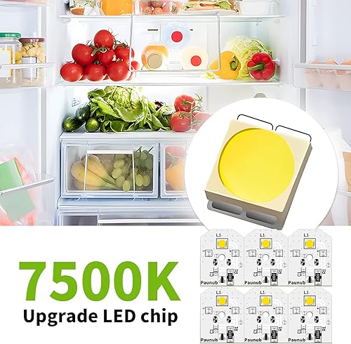 Miniatura 2 de Repuesto de luz para refrigerador WR55X11132 GE compatible con WR55X25754 WR55X26486 WR55X30602 EAP12172918 4590213 AP6261806 PS12172918, cubierta