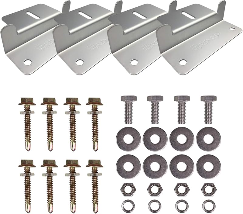 Kit de Suportes Z Renogy para Fixação de Painéis Solares em Alumínio Cinza, 4 Peças