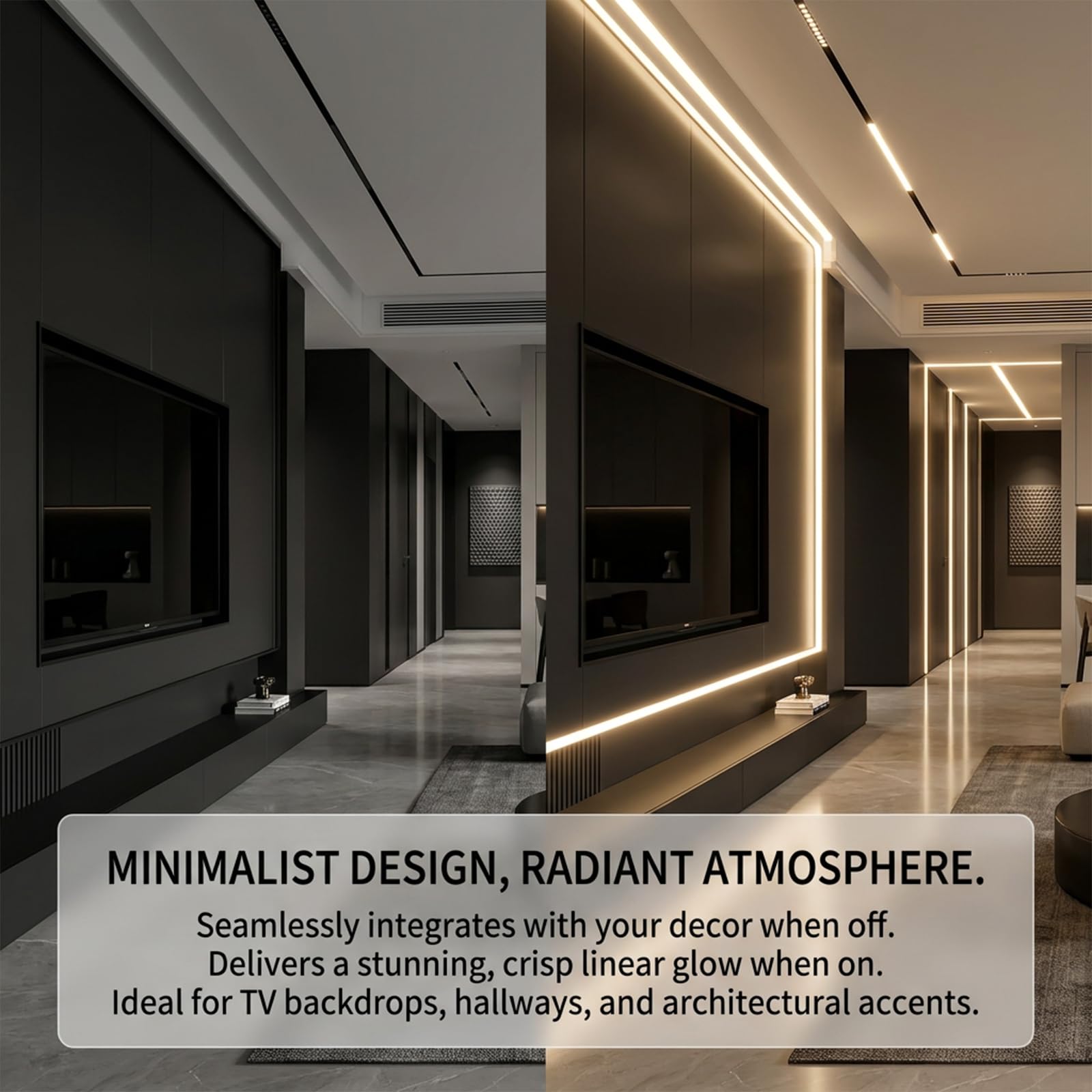 Profilo LED nero, diffusore a binario LED per illuminazione di pannelli acustici, 12 x 12 mm, in silicone flessibile IP65, striscia LED per pannelli acustici, facile montaggio (nero, 3 m)