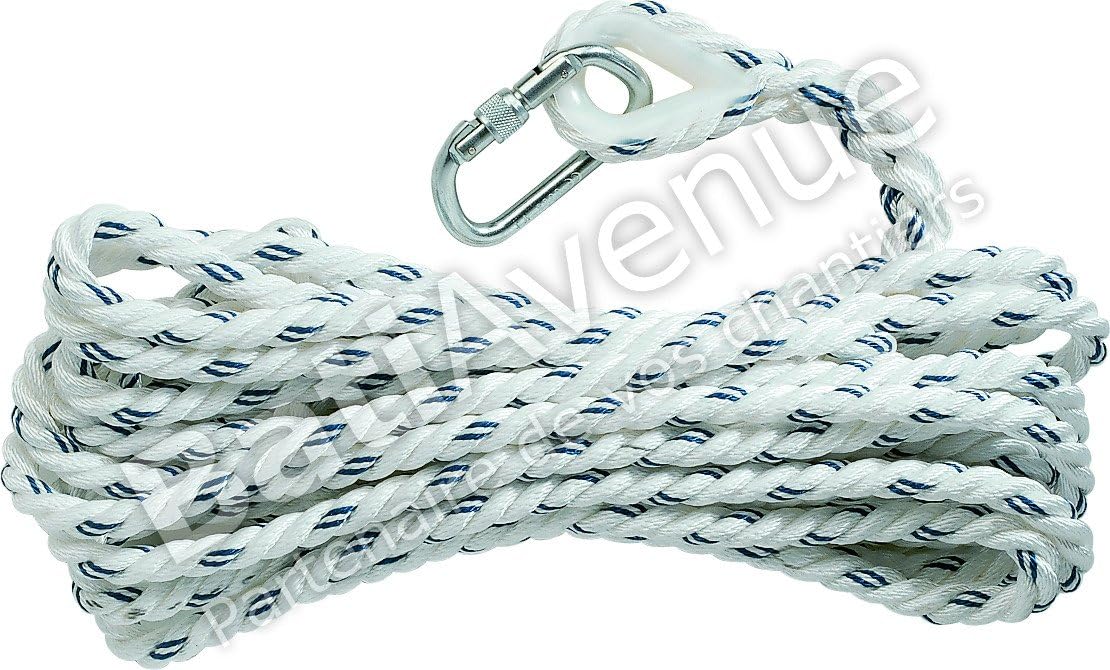 Delta Plus AN317 Safety Anchorage Line Rope + 1 Karabiner 20m Rope ...
