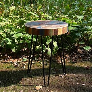 12 Living Room Side Table Ideas for Useful Stylish Accents 94 Multicolor Round Wood End Table with Hand-Carved Top, Small Round Side T...