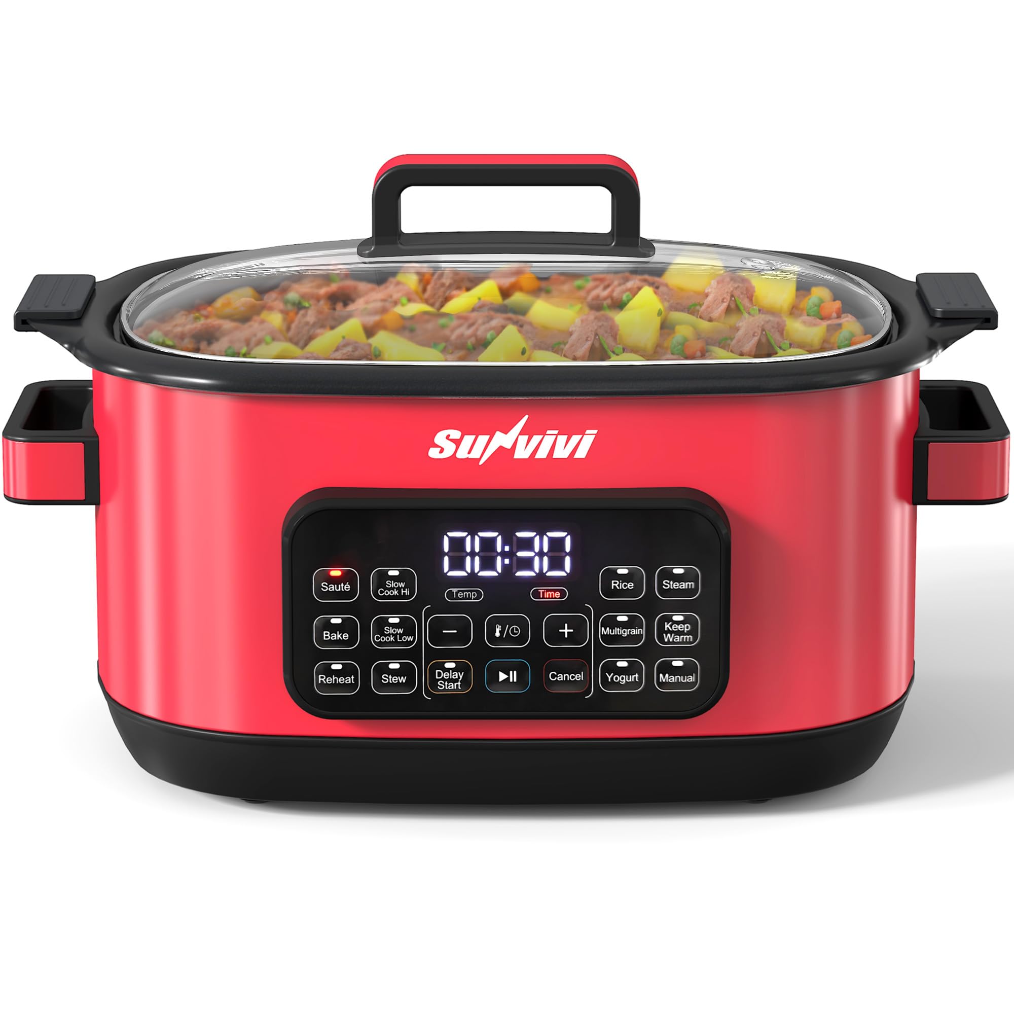 Sunvivi 12-in-1 Programmable Slow Cooker 6.5QT with Timer &amp; Keep Warm