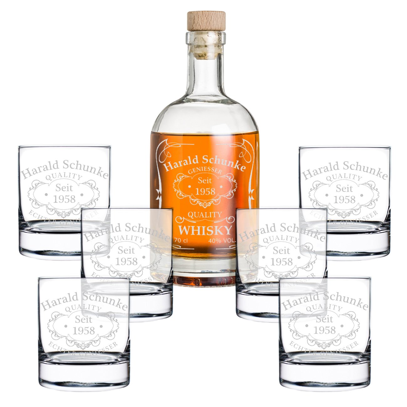 Polar-effekt Set Regalo Whisky Personalizzato Con Incisione – Caraffa 700ml + Bicchiere 320ml – Motivo Nave Pirata – Stölzle Lausitz - 3