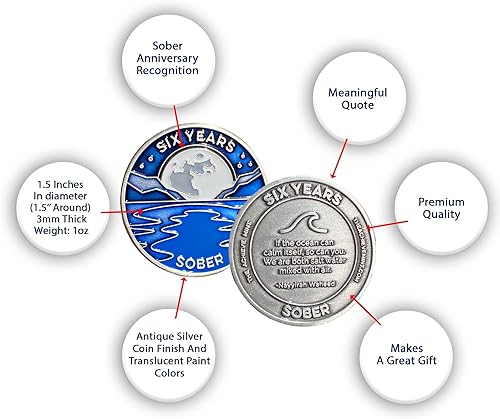 Miniatura 10 de The Achieve Mint Ficha sobria de 13 meses  Chip sobrio de trece meses  Regalo no AA, medallones no religiosos para hombres y mujeres que celebran la