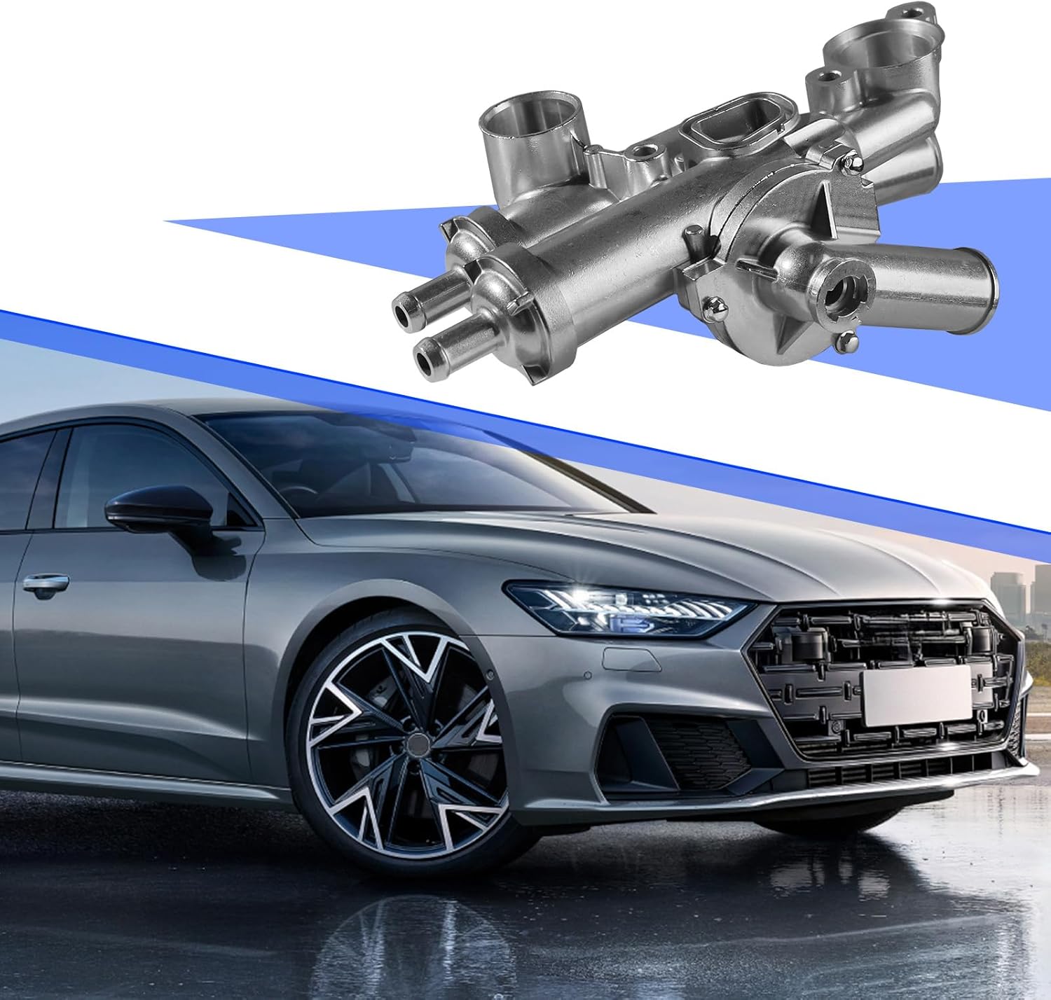 902-319 aluminum engine coolant thermostat housing assembly with sensor fit for chrysler 200 2.4l 11-2014, sebring 2.4l 08-2010, avenger 08-2014, caliber 08-2012 replace 68003582ab