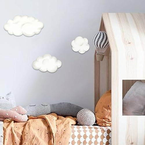 Miniatura 5 de Juego de calcomanías de pared de nubes de acuarela, calcomanías de pared para guardería, habitación de bebé, sala de juegos, dormitorio, calcomanías