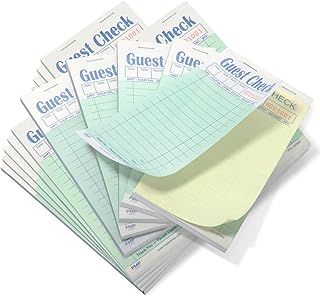 FMP Brands Double Part Guest Check for Servers, Server Note Pads 1000 Sheets (20 Pads), Server Books for Waitress with Carbon Copies, Guest Check 2 Part Carbonless, Receipt Book with Carbon Copies