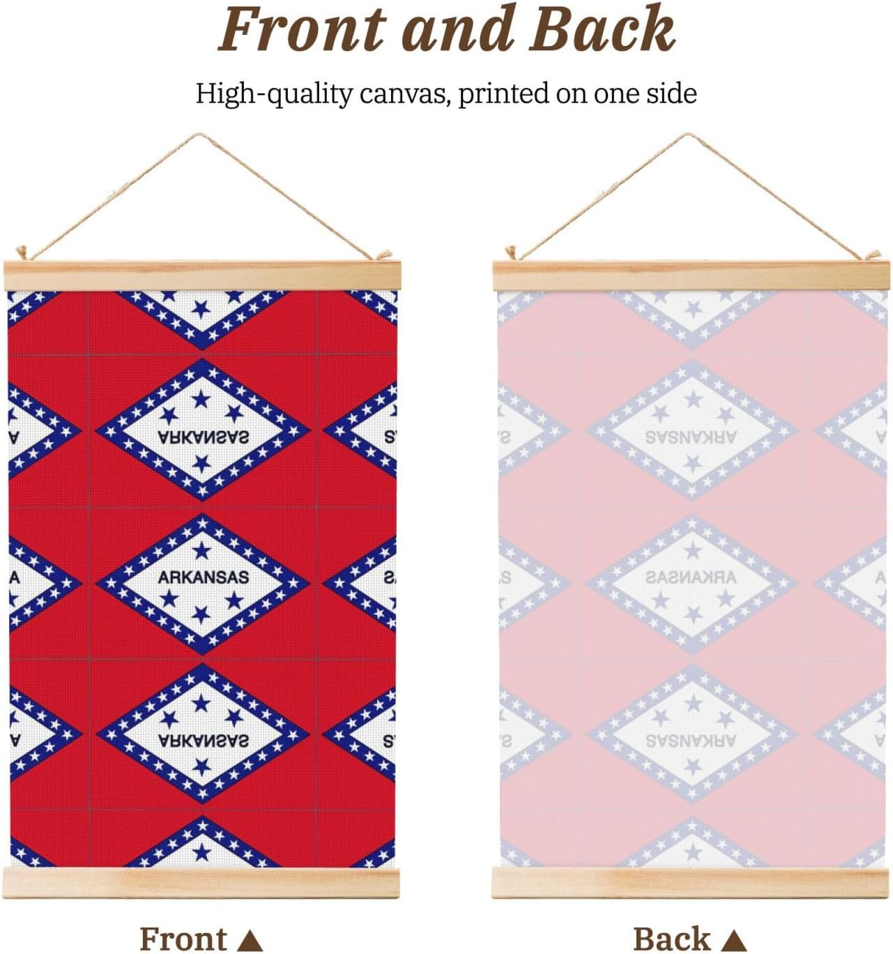 Arkansas State Flag Print Poster Hanger,Hanging Poster, Poster Frame,Wood Poster Hanger, For Wall Hanging