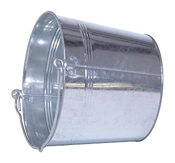 Vestil BKT-GAL-325 Galvanized Steel Bucket, 9-13/16 Depth, 3.25 gallon, 28 pound Capacity, Silver