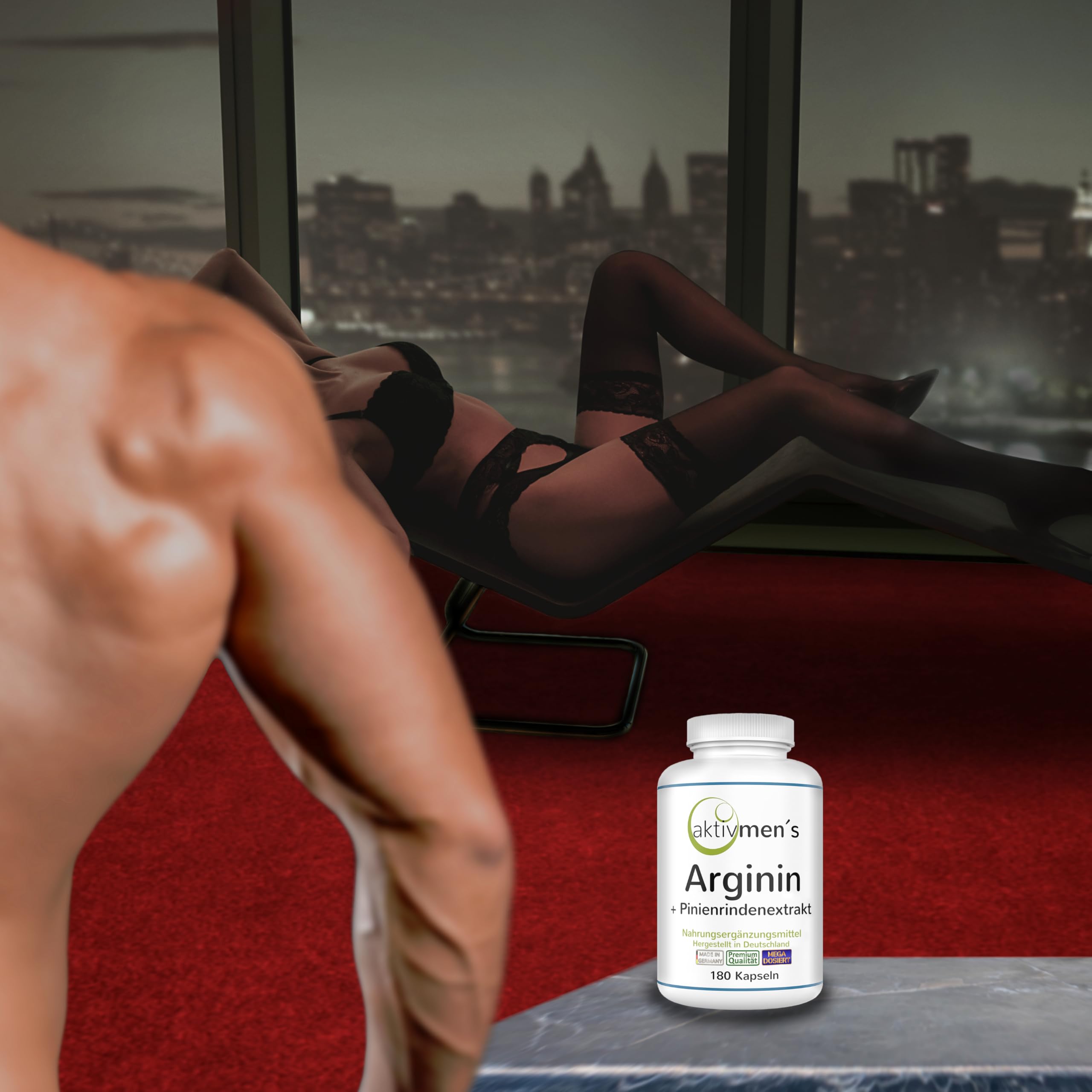 Arginin plus Pinienrindenextrakt hochdosiert - 180 Kapseln - L-Arginin Base + Pinus pinaster Extrakt - 1 Dose (1x135g) 100,00% VEGAN + laborgeprüft