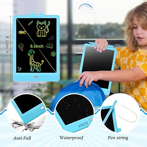 Miniatura 4 de Decute Tableta de escritura LCD con lápiz capacitivo, tablero de dibujo reutilizable de 8.5 pulgadas borrable, regalo educativo de Navidad y
