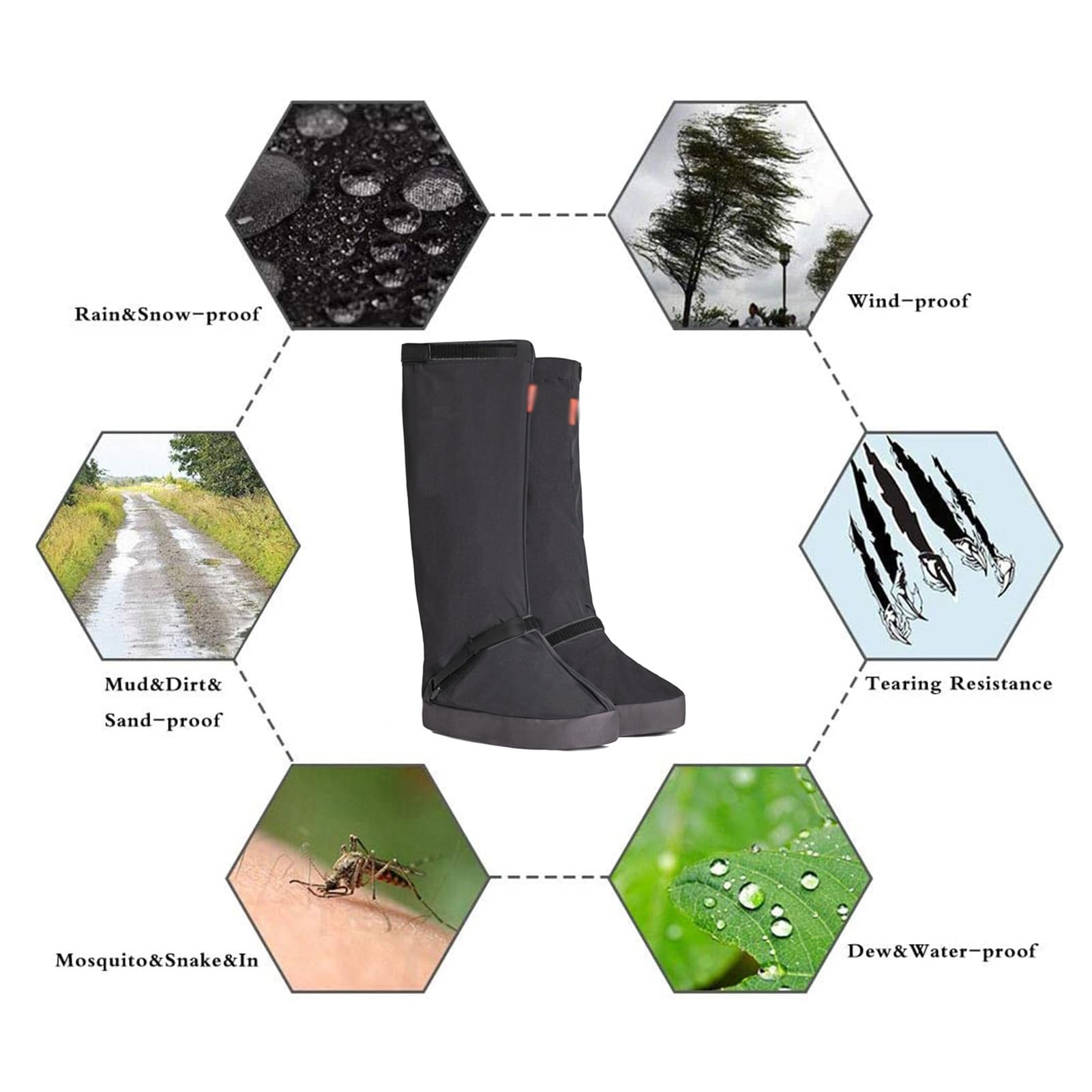 Polainas for piernas, completamente envueltas con cremalleras aislantes de agua Polainas for exteriores Protección for las piernas en bicicleta, adecuadas for escalar, esquiar, andar en bicicleta y ca