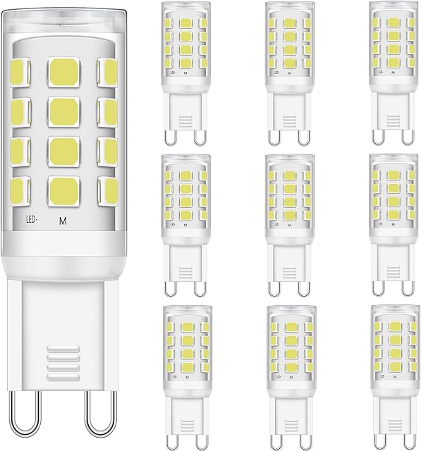 Brantoo G9 LED Bulbs 2W 2.5W Equivalent to 15W 20W 25W 28W 33W Halogen Bulbs, Cool White 6000K, CRI>85, G9 Socket Energy Saving Led Lamp, Non-Dimmable, No Flicker, AC 220-240V, 10 Pack