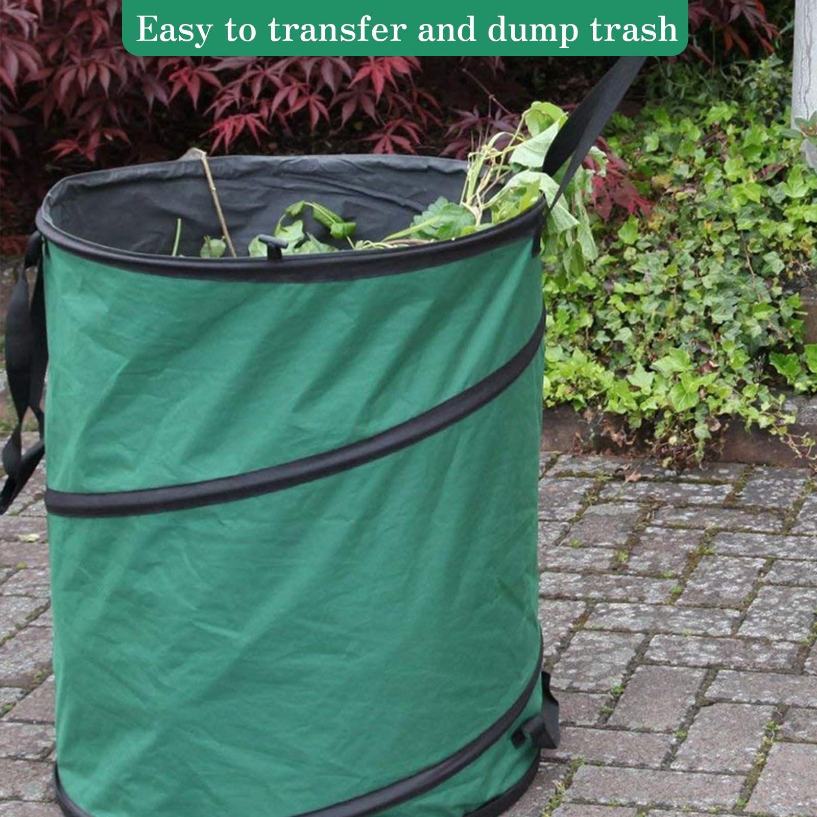 Sac Dechets Verts, avec poignées Sacs de Jardin Sac Poubelle réutilisable, Sacs de Jardin Heavy Duty, 85L 2pcs