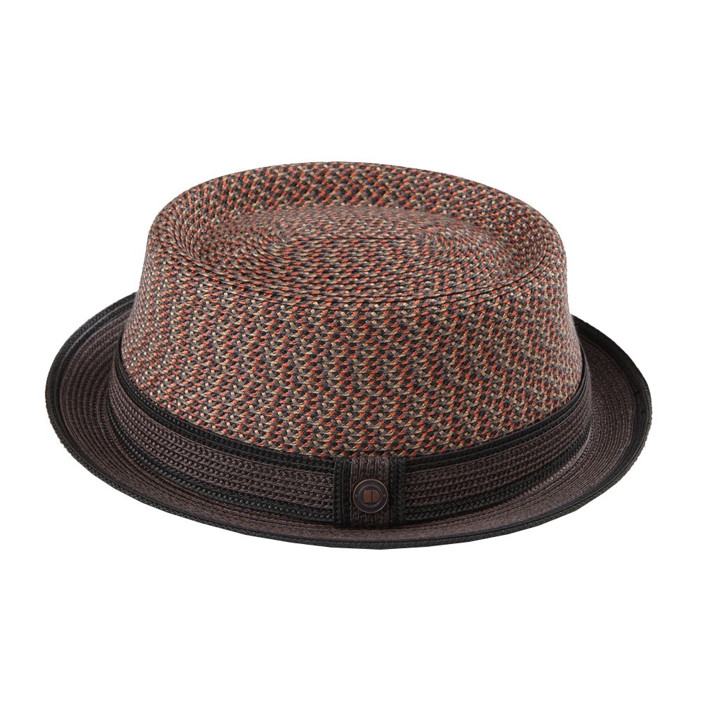 DASMARCA Mens Crushable & Packable Multi-Color Porkpie Summer Straw Hat - Bill Russett S