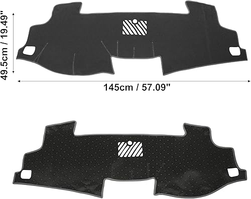 Miniatura 6 de X AUTOHAUX Cubierta de tablero de instrumentos de coche gris poliéster antideslizante alfombra protectora alfombra a prueba de sol para Toyota Camry