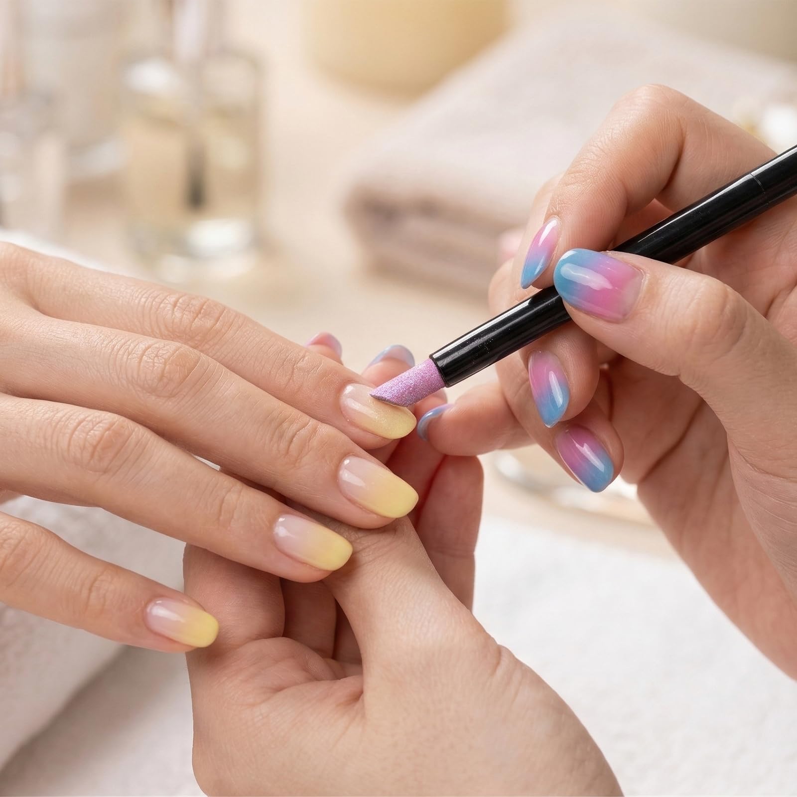 Gąbka do paznokci, narzędzia do usuwania i przesuwania naskórka, patyczki do szlifowania paznokci do manicure i pedicure, narzędzie do naprawy martwej skóry, można myć i przenosić