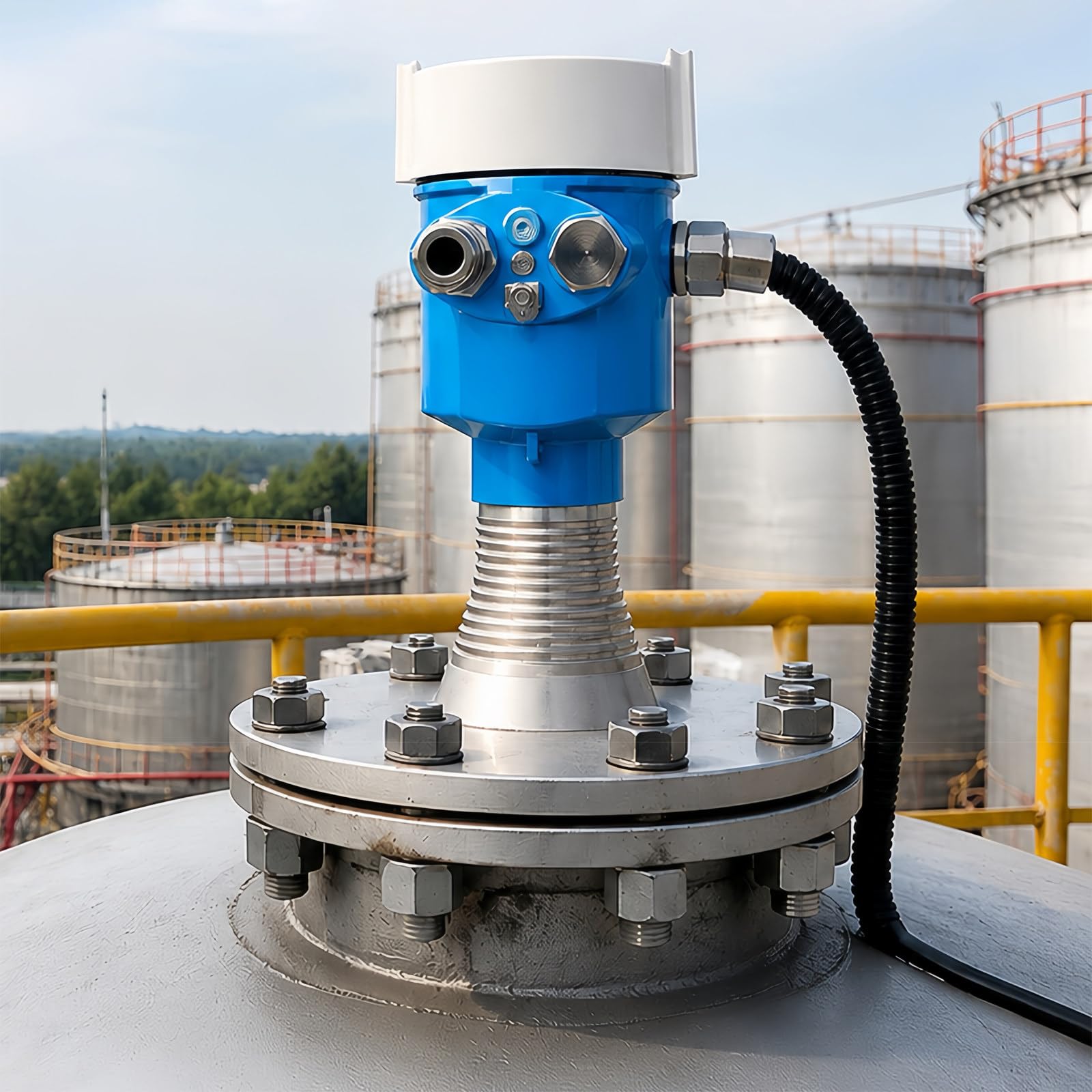 Capteur de Niveau Radar FMCW 80 GHz pour Cuves Chimiques, 20 M DN80 Flange