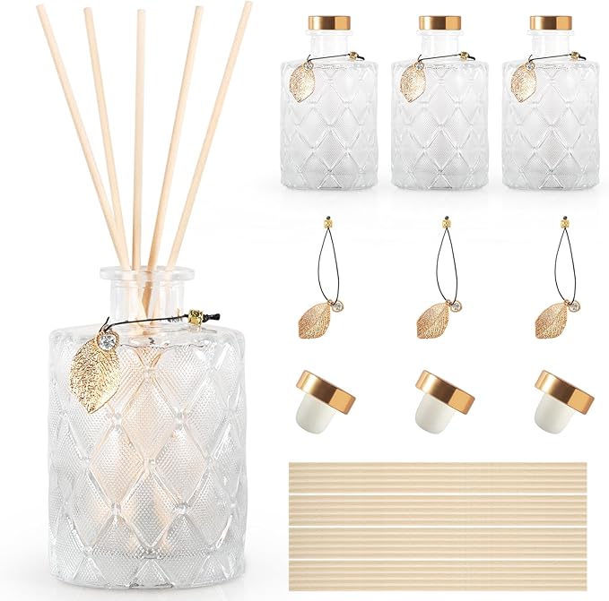Amazon.com: Glass Reed Diffusers Bottles for Home, Diffuser Bottles ...