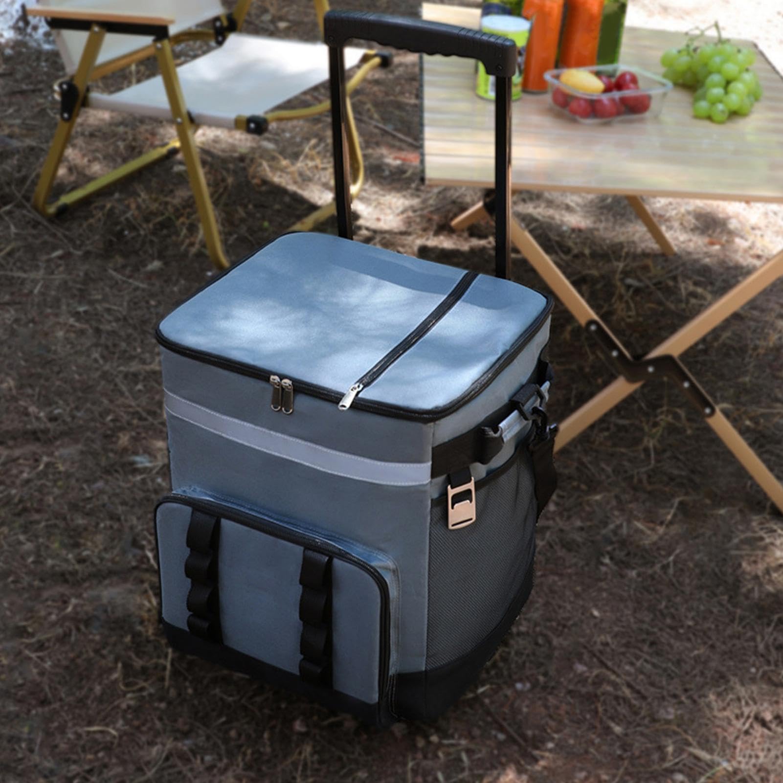 Raffreddatore con ruote Grande Cassa del ghiaccio isol | 35L Ruote Camping Rolling Cooler per Spiaggia Viaggi Shopping Pesca Tailgating Road Trip Party Pool Patio Backyard