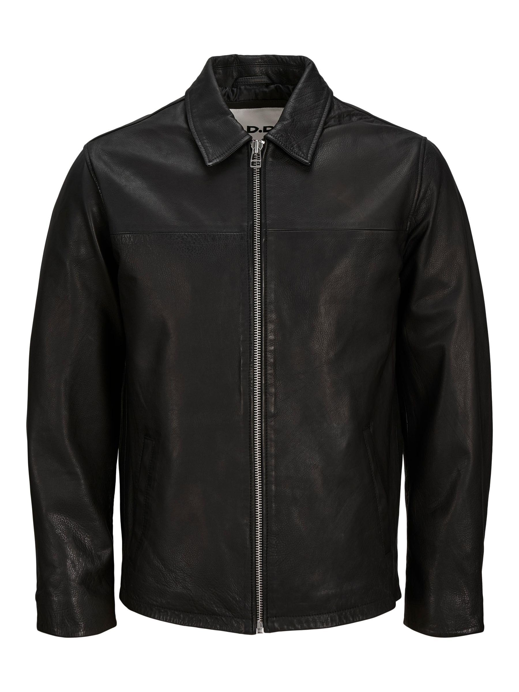 R.d.d. royal denim division Men's Rddtommy Leather Jacket, Black, M, black, M