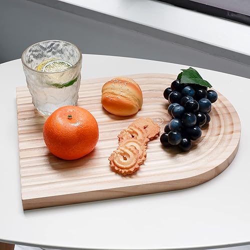 Miniatura 3 de HOMBEMO Bandeja decorativa de madera, bandejas de madera para mesa de café, tablas de cortar de madera de pino, tabla de embutidos, bandejas de