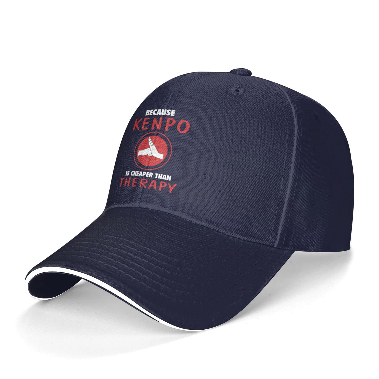 Kenpo Curved Brim Printed Baseball Cap Sun Hat Travel Cap Sandwich Cap Adjustable Trucker Hat