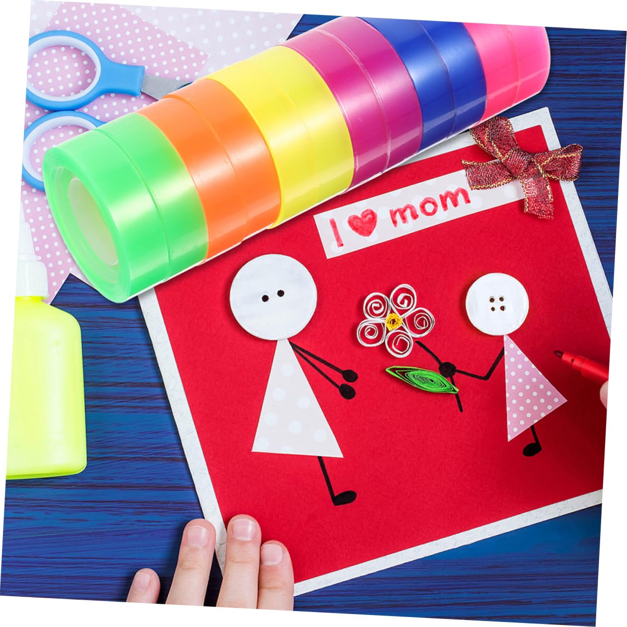 4 Sätze Farbe Transparentes Klebeband Doppelt Klebrig Versandklebeband Nachfüllungen Dichtungsbänder Dichtungsband Durchsichtiges Klebeband Unsichtbares Packband Bopp Rollen * 4