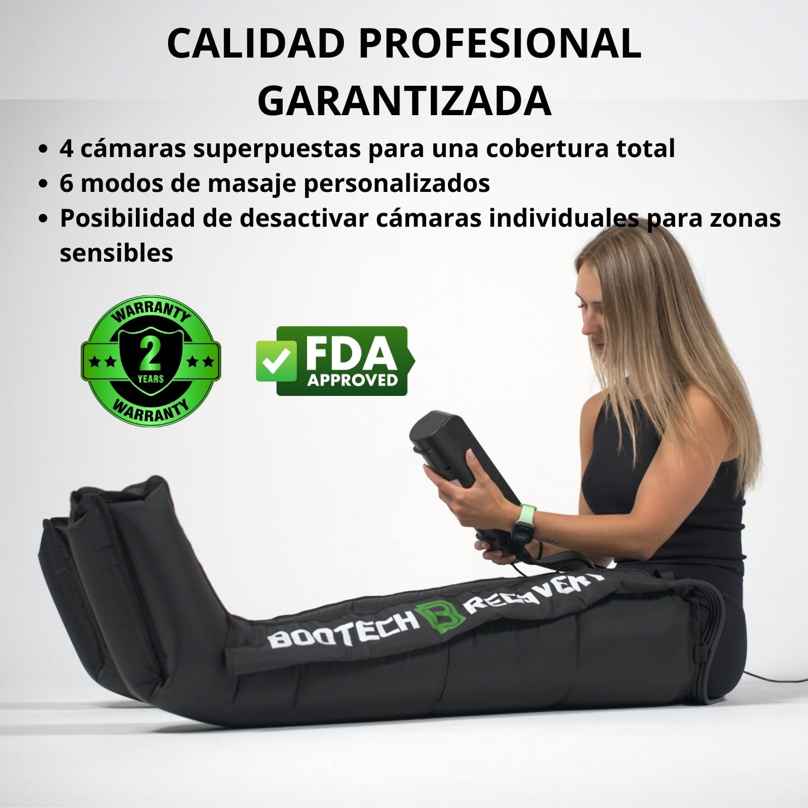 Presoterapia Profesional para Casa Masajeador Piernas Pies Cansados Circulación Recuperación Muscular Drenaje Linfático Retención Agua Celulitis M 160-175CM